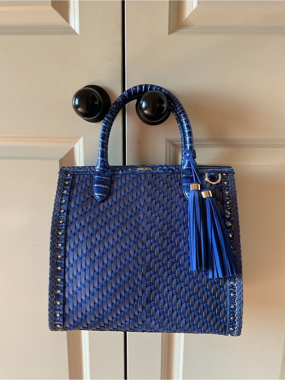 Brahmin Vista Blue Eldorado Large Caroline Satchel